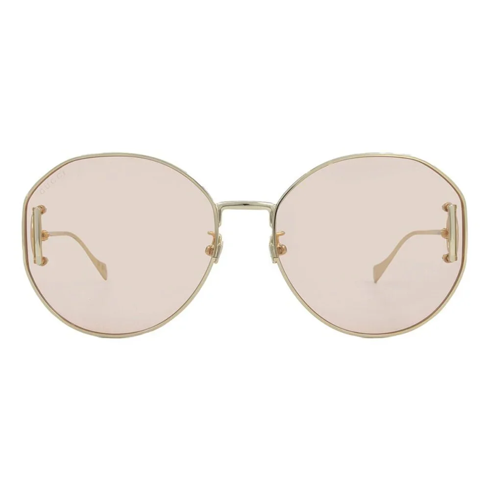 NEW GUCCI OVAL SUNGLASSES GUCCI GG1206SA 004 GOLD PINK EYEWEAR